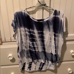 Flowy navy and white top